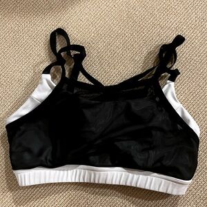 90 Degree By Reflex Sports Bra White & Black Mesh